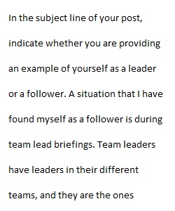 2-2 Discussion: Leaders and Followers